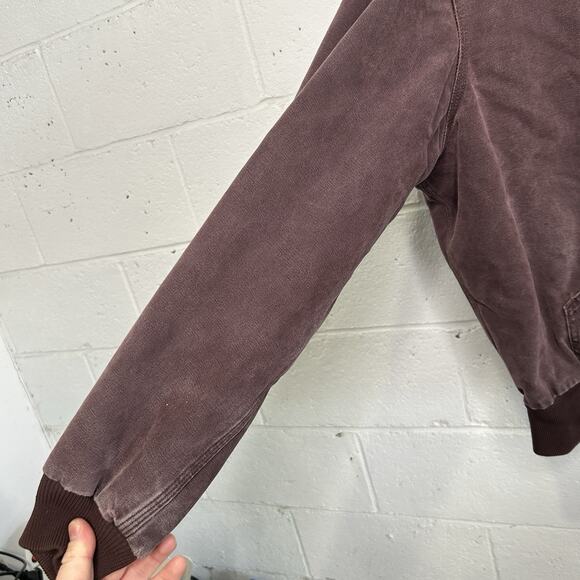Vintage Carhartt Quilted Hooded Jacket “Burgundy/Wine” J06 - Picture 5 of 13